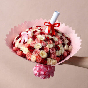Bouquet Grande de Rosas Rojas y Blancas – Amor Especial