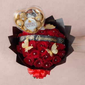 Bouquet de Rosas Rojas con Chocolates – Amor Especial