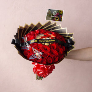 Bouquet de Rosas Rojas con Chocolates – Sorpresa Especial