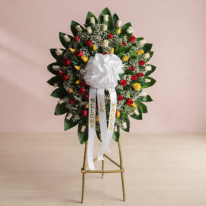 Corona Fúnebre de Flores Mixtas – Tributo Especial