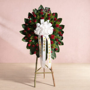 Corona Fúnebre de Rosas Rojas – Homenaje Profundo